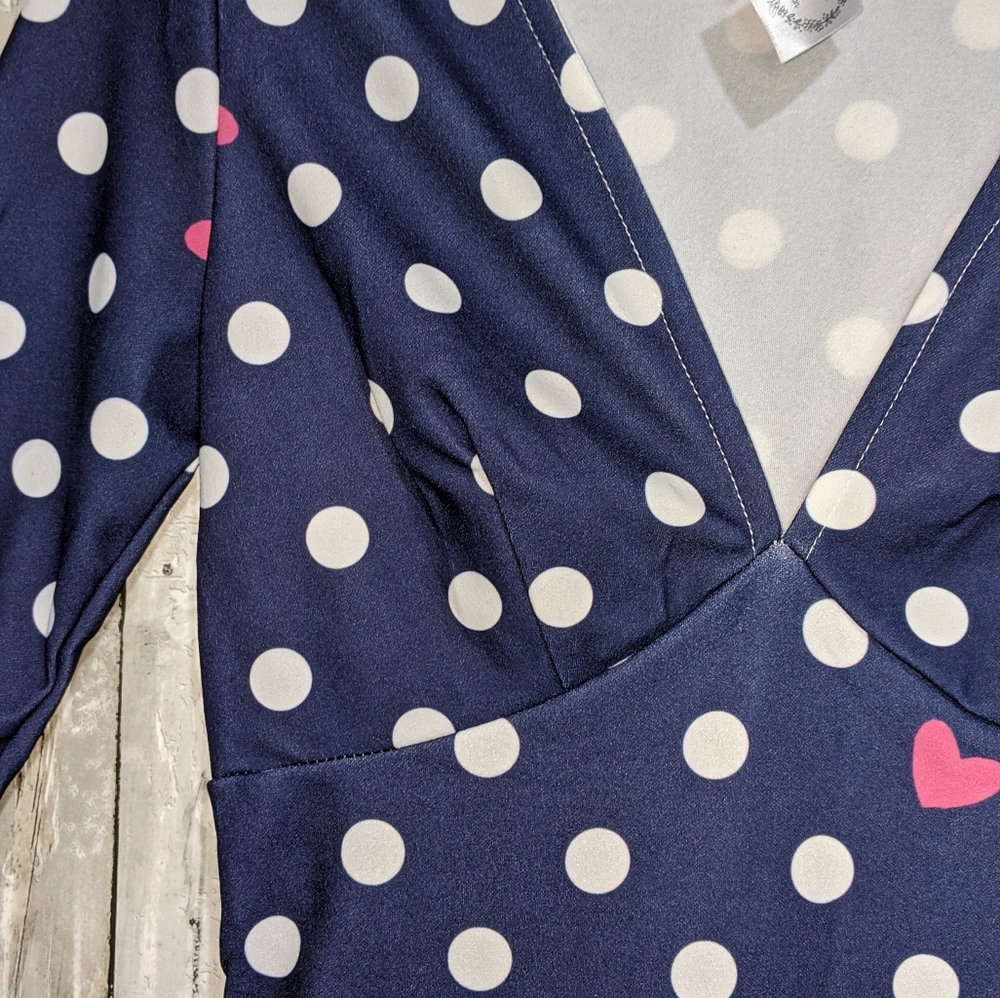 Dots & Heart Pattern Dress - Picture 3 of 5